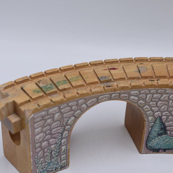 Arched Curved Viaduct Bridge Wooden Clickity Clack Thomas and Friends Used Fair - Picture 3 of 10